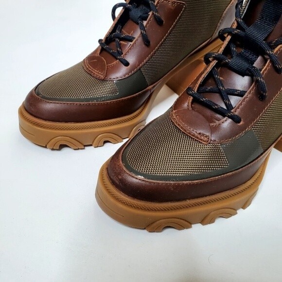 SOREL BREX™ HEEL LACE WATERPROOF LEATHER STANDOUT LUG SOLE CHUNKY BOOTIES - Picture 9 of 16